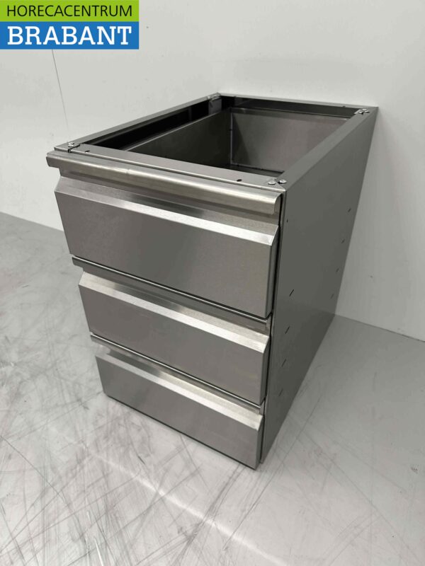 Armoire à tiroirs inférieure en acier inoxydable 3 tiroirs Premium-line Catering – Image 3