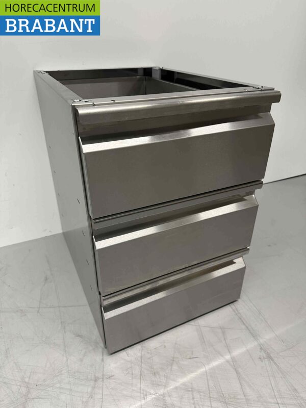Armoire à tiroirs inférieure en acier inoxydable 3 tiroirs Premium-line Catering – Image 4