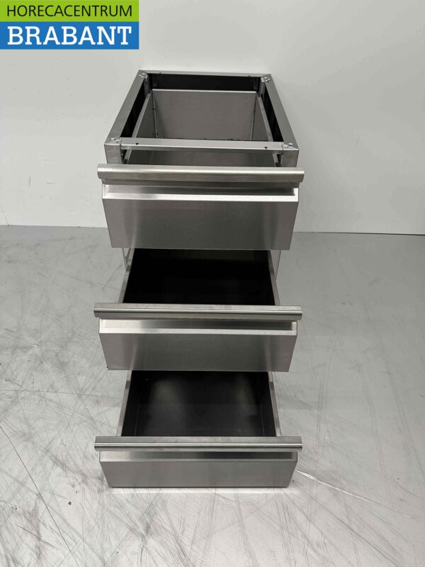 Armoire à tiroirs inférieure en acier inoxydable 3 tiroirs Premium-line Catering – Image 5