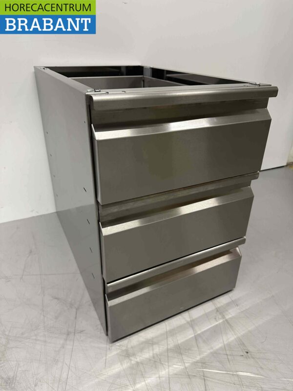 Armoire à tiroirs inférieure en acier inoxydable 3 tiroirs Premium-line Catering – Image 2