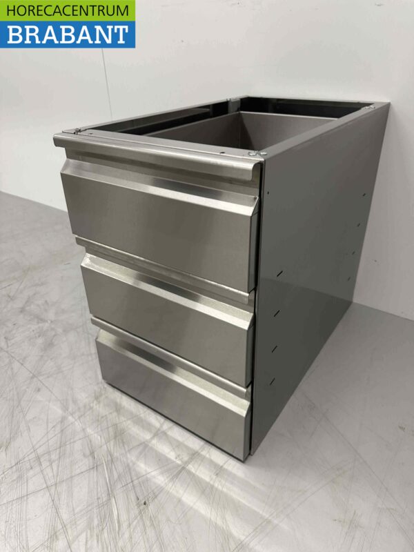 Armoire à tiroirs inférieure en acier inoxydable 3 tiroirs Premium-line Catering – Image 3