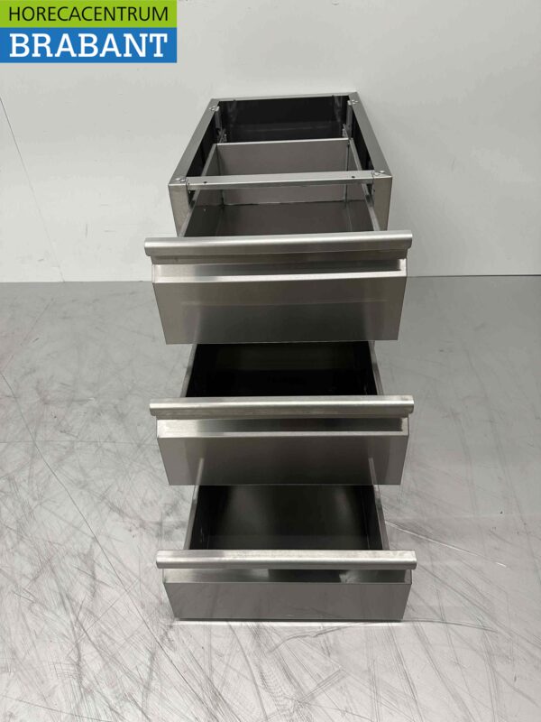 Armoire à tiroirs inférieure en acier inoxydable 3 tiroirs Premium-line Catering – Image 5