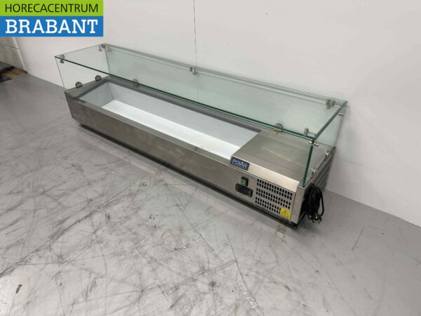 Vitrine réfrigérée en acier inoxydable Polar set-up saladiere 7x GN1/4 150 cm Horeca – Image 2