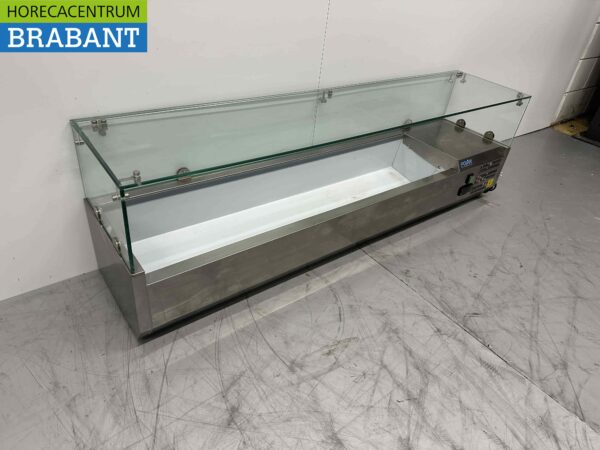Vitrine réfrigérée en acier inoxydable Polar set-up saladiere 7x GN1/4 150 cm Horeca – Image 3