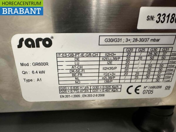 Friteuse Saro en acier inoxydable 600 GR Gaz naturel Propane GAS Restauration – Image 5