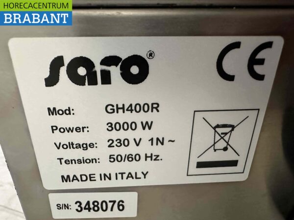 Plaque de cuisson Saro en acier inoxydable Fry Top 400 GR 230V Horeca – Image 4
