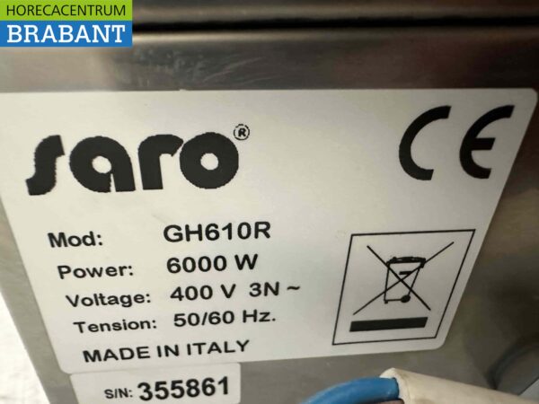 Plaque de cuisson Saro en acier inoxydable Fry Top GH610 GR 400V Horeca – Image 5