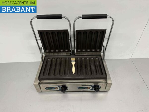 Saro Double Sausage Grill en acier inoxydable Contact Grill Curry Sausage 230V Catering – Image 4
