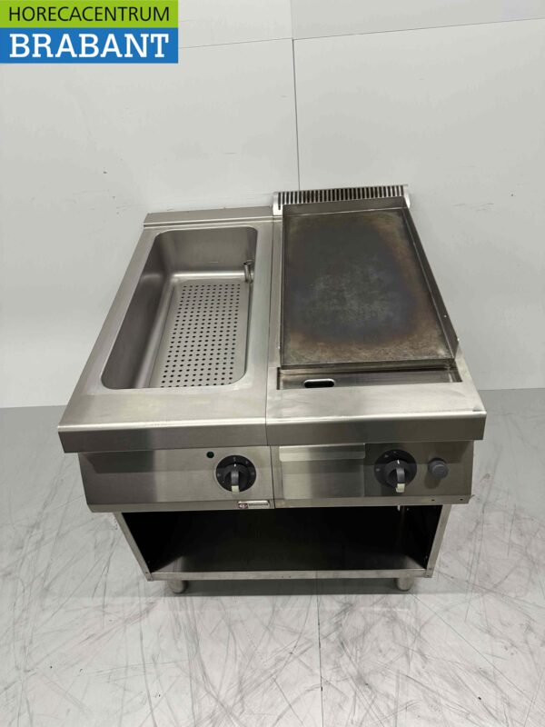 Plaque de cuisson Diamond en acier inoxydable avec bain-marie Gaz / 230V Horeca – Image 2