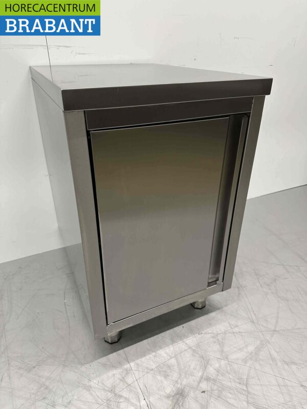 Acier inoxydable Armoire de travail 1 porte Premium-line 50 cm Restauration – Image 3