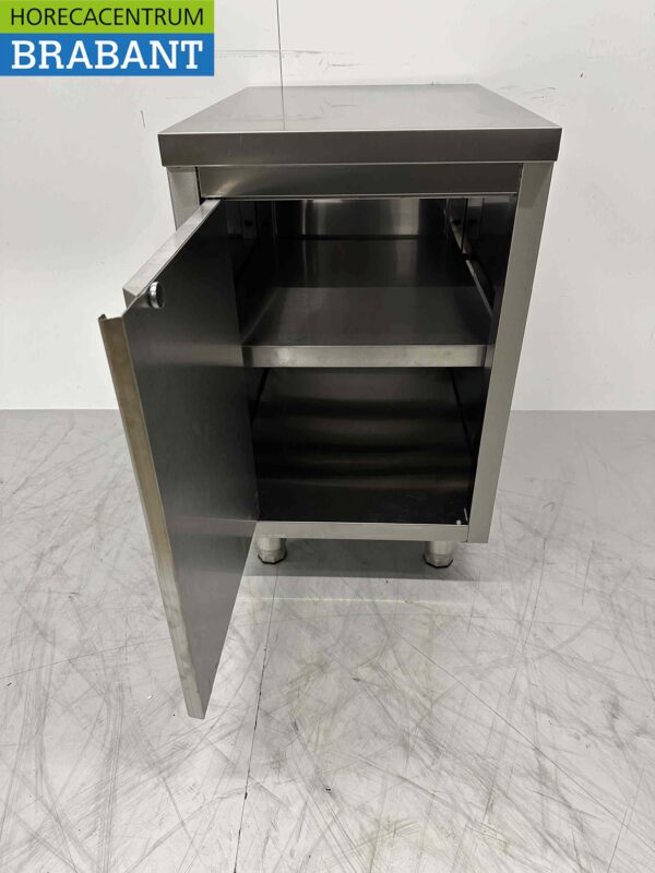 Acier inoxydable Armoire de travail 1 porte Premium-line 50 cm Restauration – Image 4