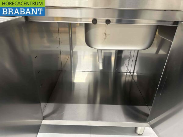 Évier en acier inoxydable Évier portes et tiroirs rabattables 120 cm Traiteur – Image 6