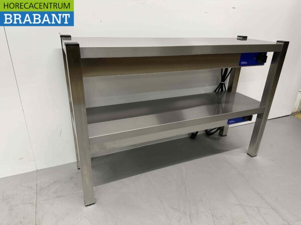 Pont double chauffant en acier inoxydable Etagère chauffante Premium-line 100 cm Horeca – Image 2