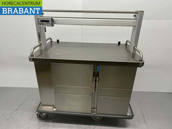 Chariot de restauration Burlodge en acier inoxydable chauffé et refroidi 8 x 1/1 GN 400V Catering