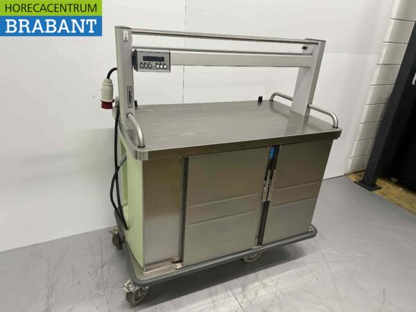 Chariot de restauration Burlodge en acier inoxydable chauffé et refroidi 8 x 1/1 GN 400V Catering – Image 2