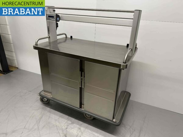 Chariot de restauration Burlodge en acier inoxydable chauffé et refroidi 8 x 1/1 GN 400V Catering – Image 3