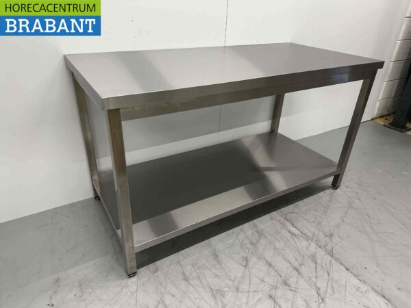Table de travail en acier inoxydable Premium-line 150 x 70 x 85 cm Restauration – Image 3