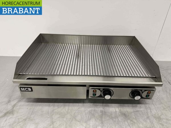Planche à griller en acier inoxydable Planche à griller nervurée 73 cm 400V Horeca