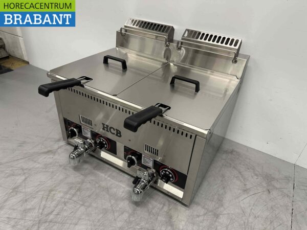 Friteuse double en acier inoxydable 2 x 21 litres Gaz Restauration – Image 2