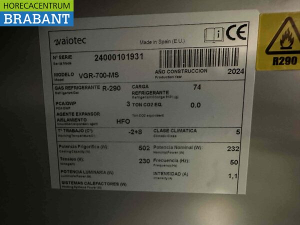 Réfrigérateur Coreco Premium en acier inoxydable 645 litres 230V Horeca – Image 5