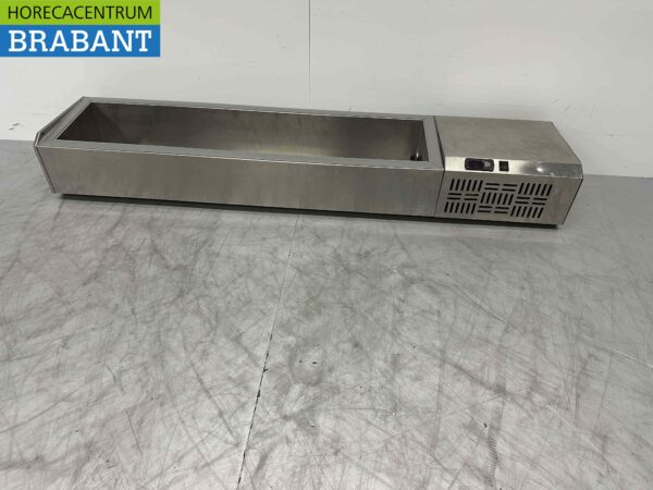 Acier inoxydable Vitrine de comptoir Réfrigérateur de comptoir saladière 6 x 1/4 GN 159,5 cm Horeca