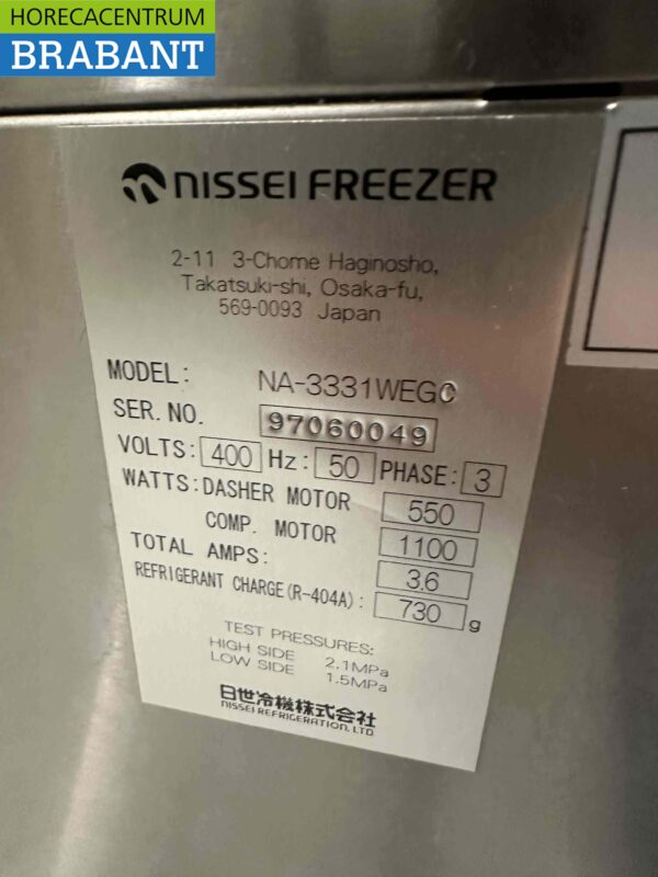 Machine à glace Nissei Soft en acier inoxydable Milkshake NA3331 NA-3331 400V Horeca – Image 6