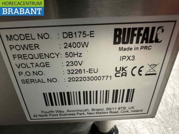 Grille-pain Buffalo DB175 en acier inoxydable Four à tapis 400 230V Horeca – Image 6