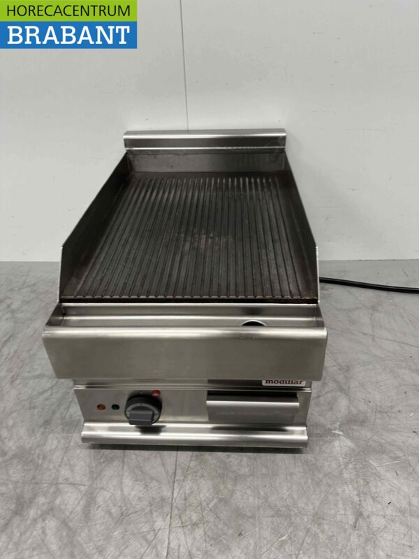 Acier inoxydable Planche à griller modulaire Planche à griller Plancha nervurée 40 cm 400V Horeca