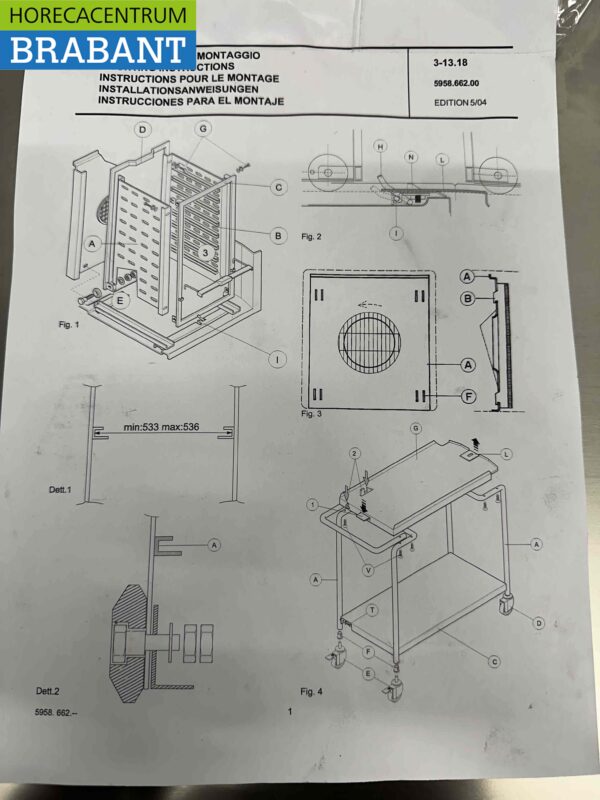 Four à vapeur en acier inoxydable chariot drive-in 58 cm Horeca – Image 4