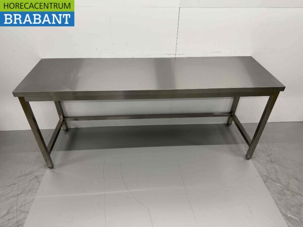 Table de travail en acier inoxydable Premium-line 200 x 60 x 85 cm Restauration – Image 2