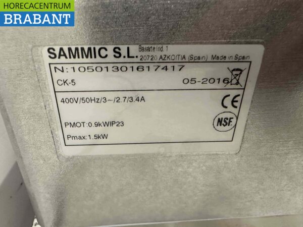 Sammic CK-5 Cutter Food Processor 400V Horeca – Image 7