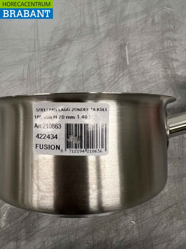 Acier inoxydable Fusion Professional Stewpan Poêle de cuisson 18 x 36,5 cm 1,4 litres Restauration – Image 3