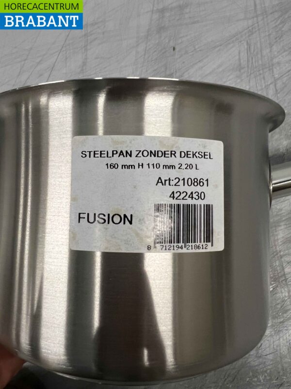 Acier inoxydable Fusion Professional Stewpan Poêle de cuisson 18 x 35,5 cm 2,2 litres Restauration – Image 3