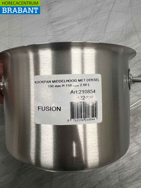 Acier inoxydable Fusion Professional Soup Pan Cooking Pan 26.5 x 18 cm 2 litres Catering – Image 3