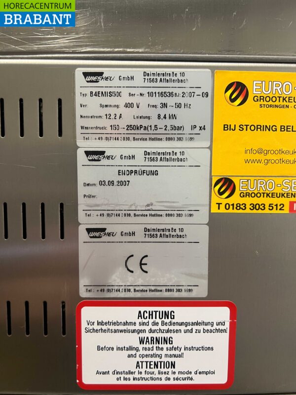 Four à air chaud Wiesheu en acier inoxydable four de magasin 60 x 40 cm 400V Horeca – Image 5