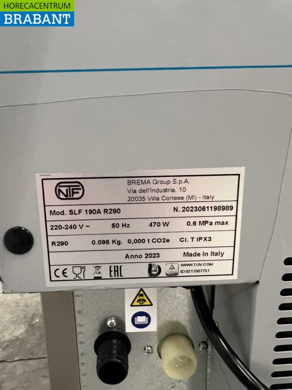 Machine à glace écailles NTF SLF 190A en acier inoxydable 95 kg p/d 230V Horeca – Image 6