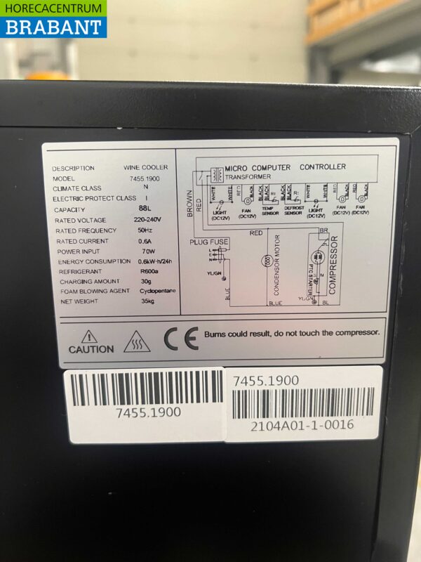 Combisteel Refroidisseur à vin Réfrigérateur à vin 2 zones 27/32 bouteilles 230V Horeca – Image 5