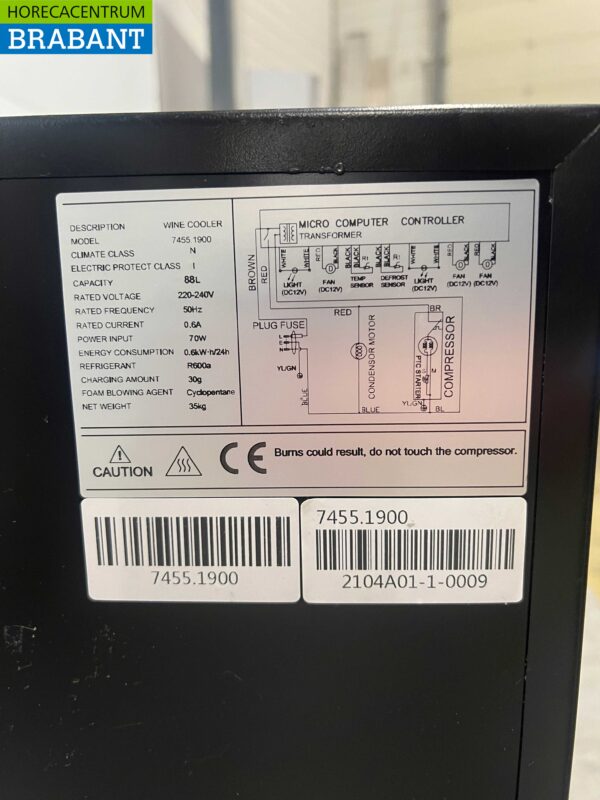 Combisteel Refroidisseur à vin Réfrigérateur à vin 2 zones 27/32 bouteilles 230V Horeca – Image 5