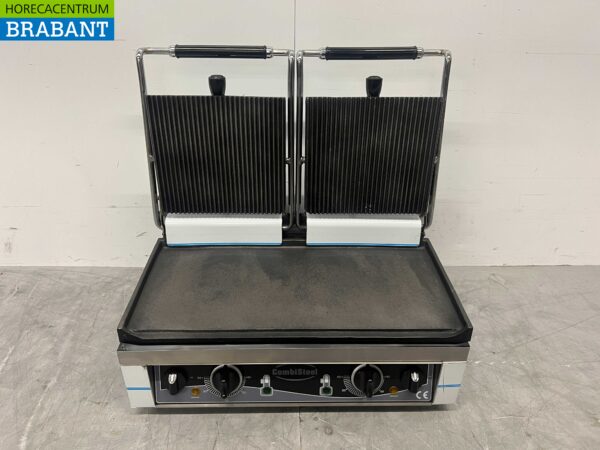 Gril à double contact Combisteel en acier inoxydable Gril à panini XXL lisse / nervuré 230V Restauration – Image 4