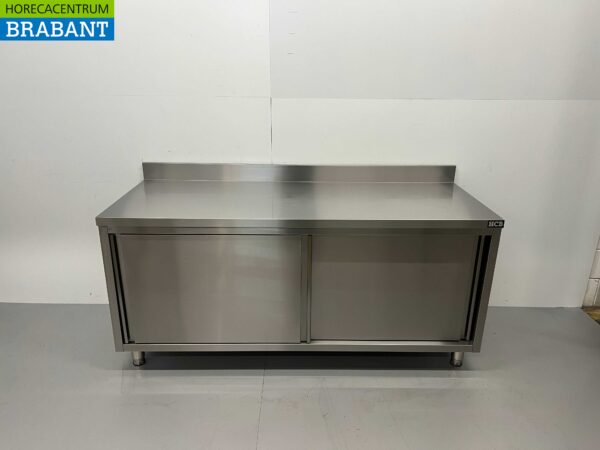 Armoire de travail en acier inoxydable 2 portes coulissantes Premium-line 180 cm Catering