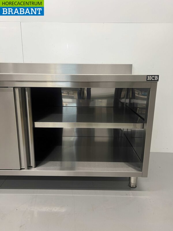 Armoire de travail en acier inoxydable 2 portes coulissantes Premium-line 180 cm Catering – Image 5