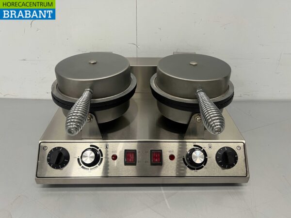 Gaufrier double en acier inoxydable avec minuterie sirop gaufre cornet de glace 230V Horeca