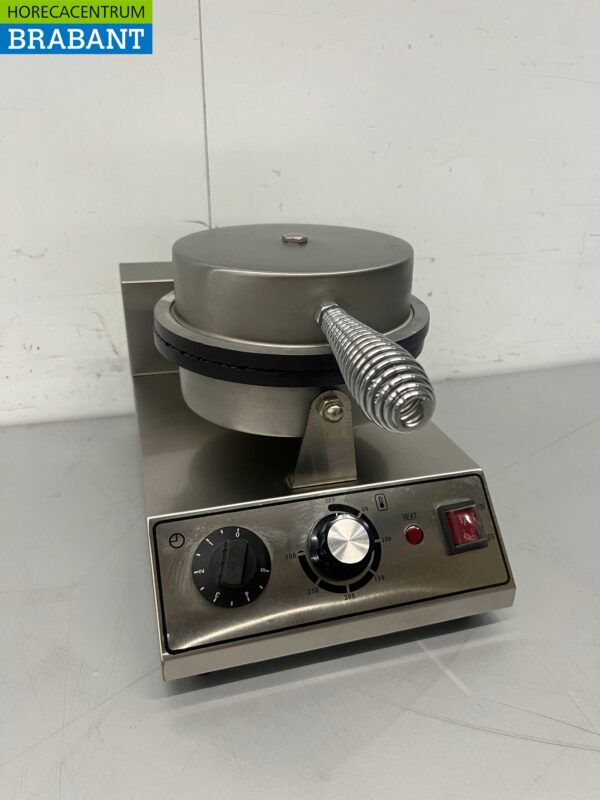 Gaufrier en acier inoxydable avec minuterie sirop gaufre cône glace 230V Horeca – Image 2