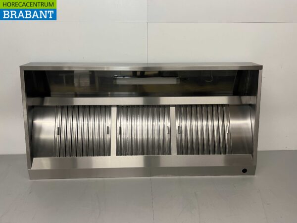 Hotte aspirante en acier inoxydable avec filtres à lamelles Premium-line 200 cm modèle incliné Catering