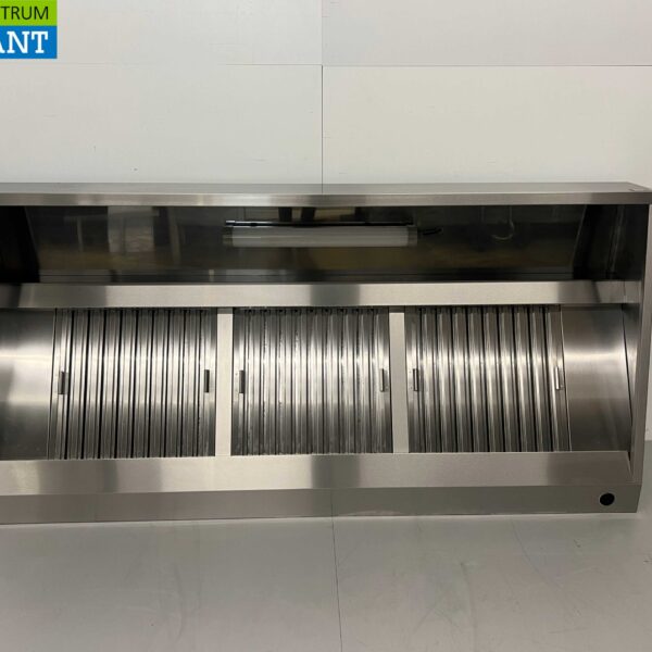 Hotte aspirante en acier inoxydable avec filtres à lamelles Premium-line 200 cm modèle incliné Catering