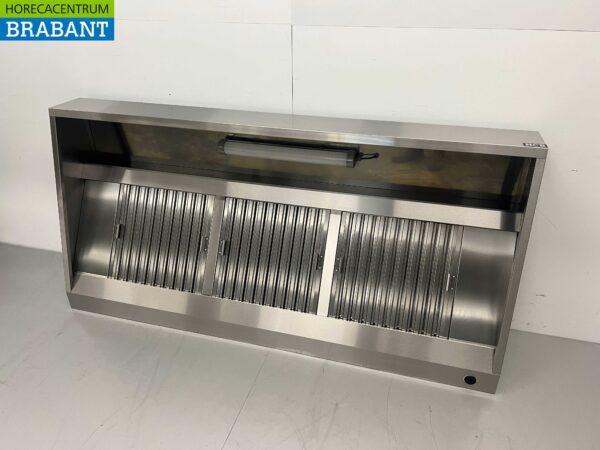 Hotte aspirante en acier inoxydable avec filtres à lamelles Premium-line 200 cm modèle incliné Catering – Image 3