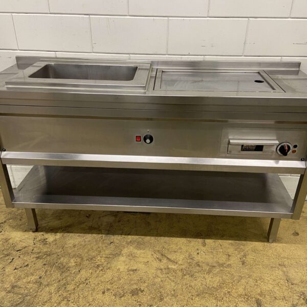 Menusystem inox plancha bain marie 165 cm 400V Horeca