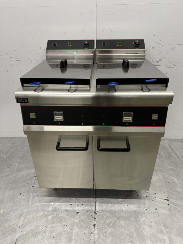 HCB Acier inoxydable Friteuse double Friteuse 2 x 30 litres 2 x 10 kW 400V Horeca