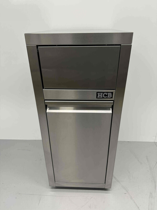 Acier inoxydable Poubelle mobile Poubelle Premium-line Couvercle poussoir Porte basculante 50 litres Restauration