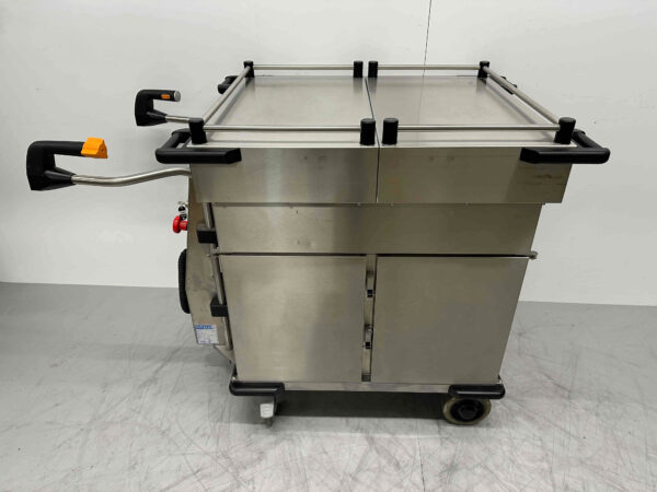 Acier inoxydable Hupfer Chariot de restauration Automoteur Armoire chaude à batterie bain-marie 10 x 1/1 GN 230V Horeca